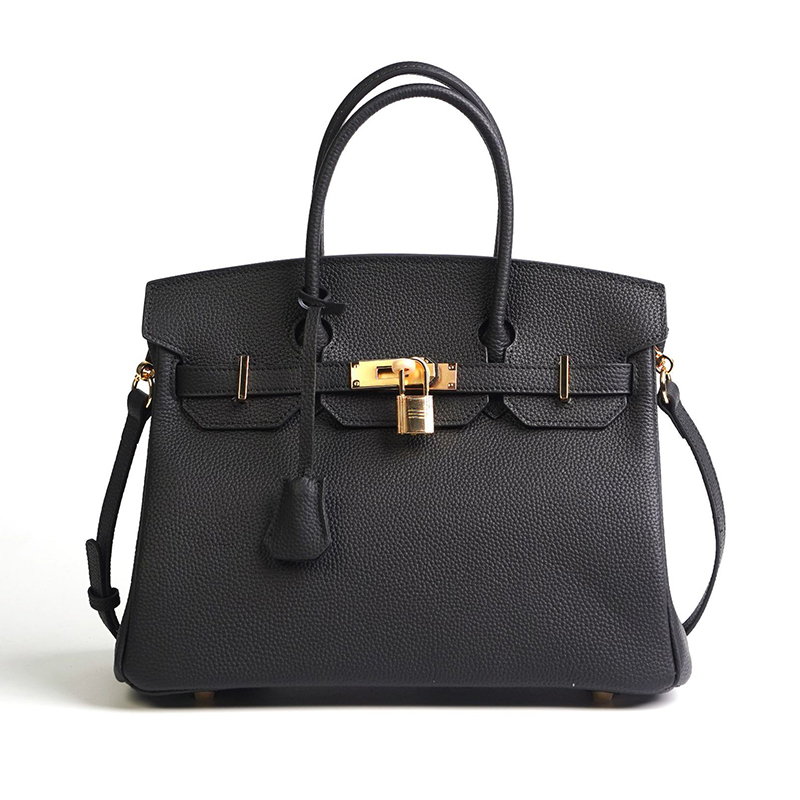 Vintage Lock Buckle Handheld Fashion Leather Bag
