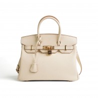 Vintage Lock Buckle Handheld Fashion Leather Bag