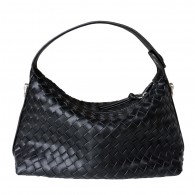 Elegant Black Woven Handbag